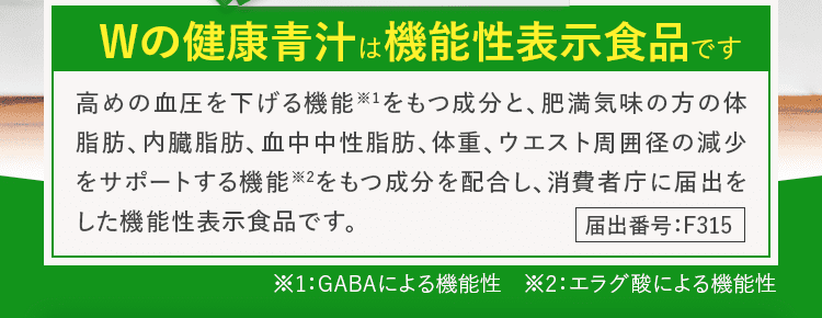 Wの健康青汁は機能性表示食品です
